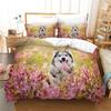 Комплект пододеяльников с 3D-принтом «Собака и кошка», милые кавайные животные, размер кинг/квин, полиэстер, чехол для одеяла для детского постельного комплекта для мальчика/девочки