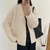 Simple V-neck Sweater Jacket Women's Autumn and Winter New Loose Soft Waxy Lazy Wind Knitted Cardigan Top
