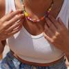 Resin Fish Charms Pendant Scallops Beaded Necklace Jewelry Colorful Fish Necklace  Women
