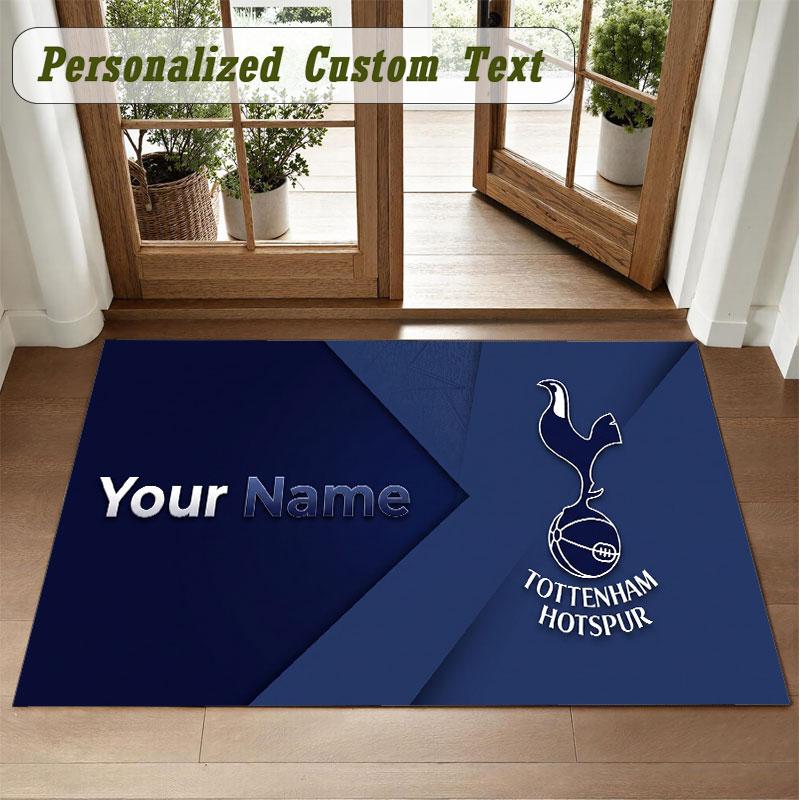 Crystal Velvet Square Rug Custom NameTottenham Hotspur FC Pattern Non Slip Home Floor Decor Rug