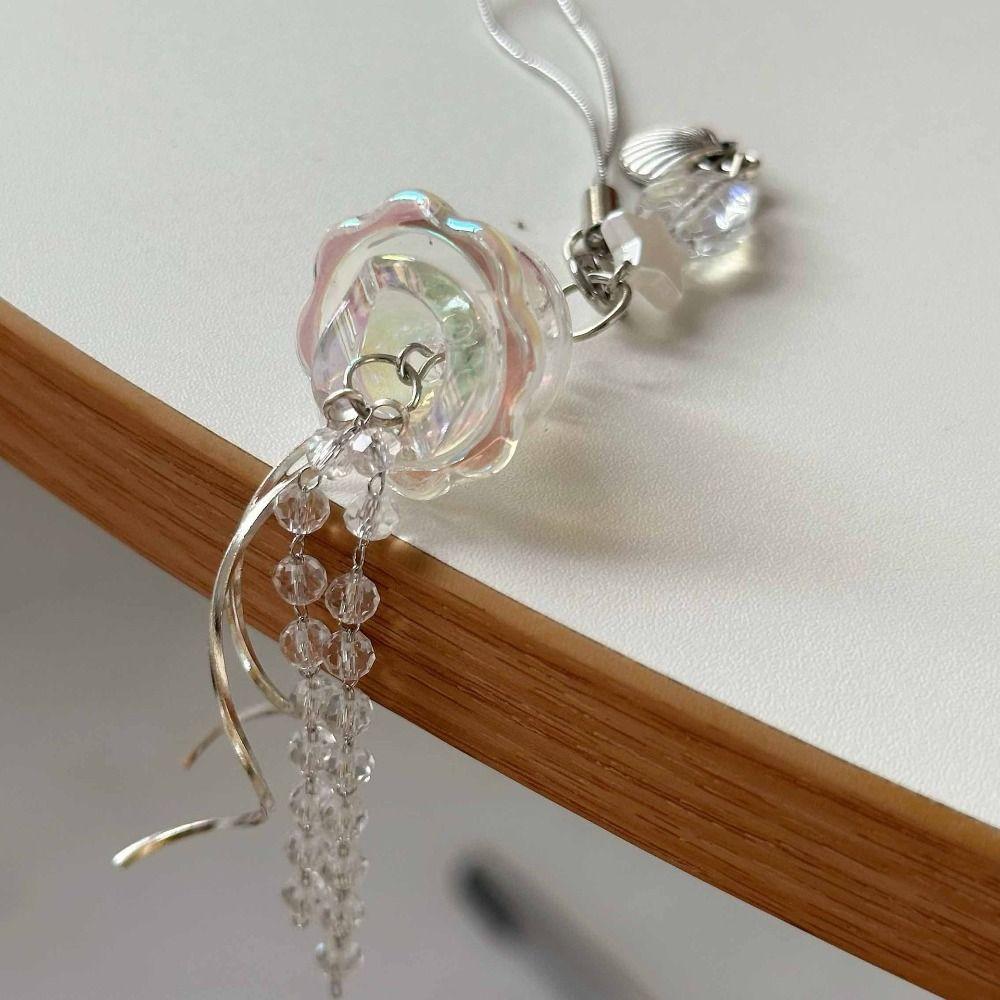 Sea Shell Fish Y2K Jellyfish Mobile Key Chain Jellyfish Tassel Phone Charm Keycord Mobile
