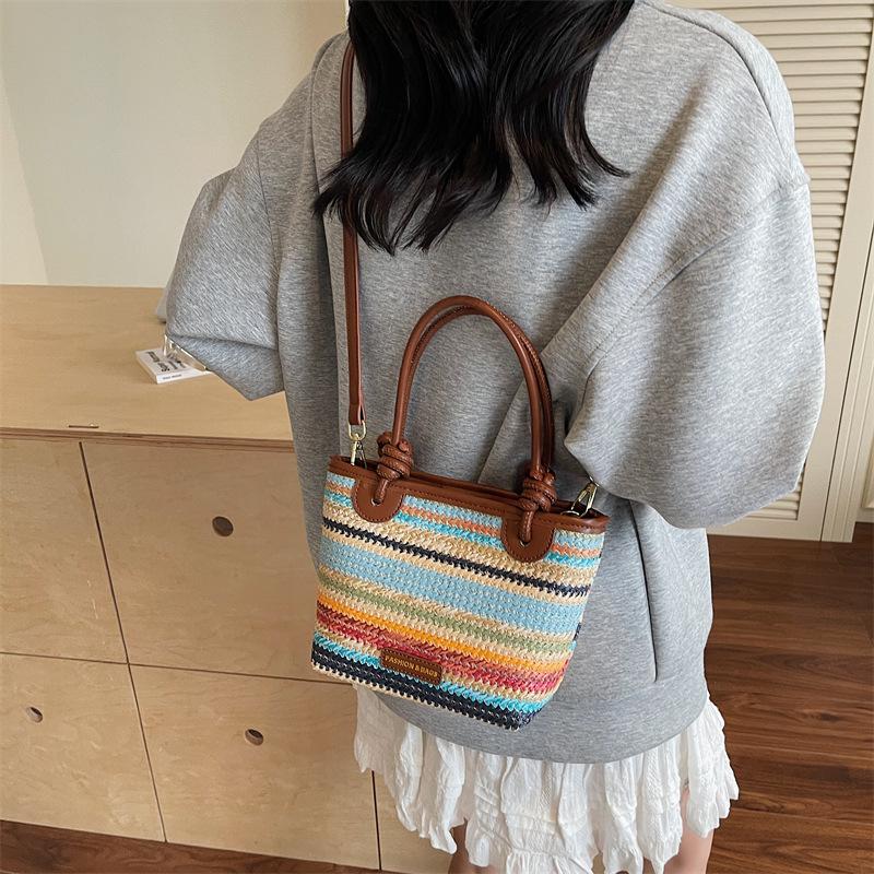 Плетение большая вместимость высокое качество мягкая прочная модная изысканная легкая для поездок на работу на открытом воздухе пляжная сумка через плечо сумка на плечо