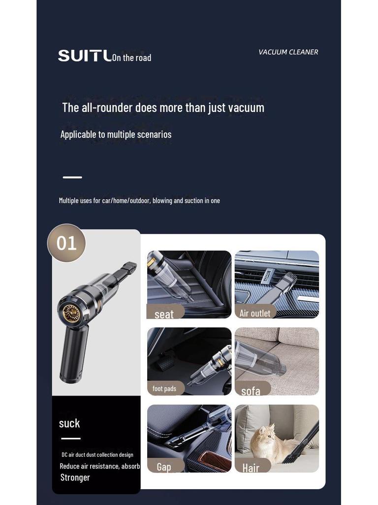 Мощный беспроводной ручной пылесос с бесщеточным двигателем, функцией выдувания пыли и нагнетания воздуха