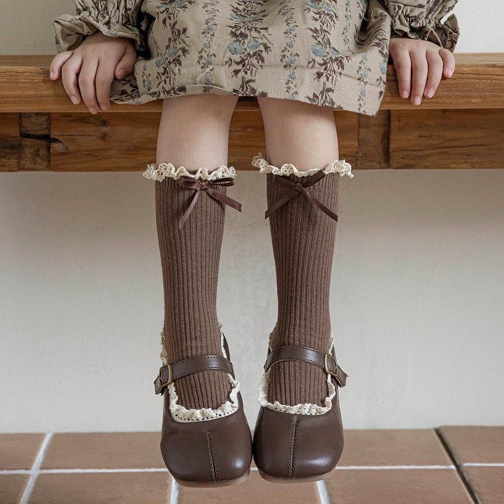 Cotton Bowknot Stockings Bowknot Girl Long Socks Baby Dress Lolita Sock