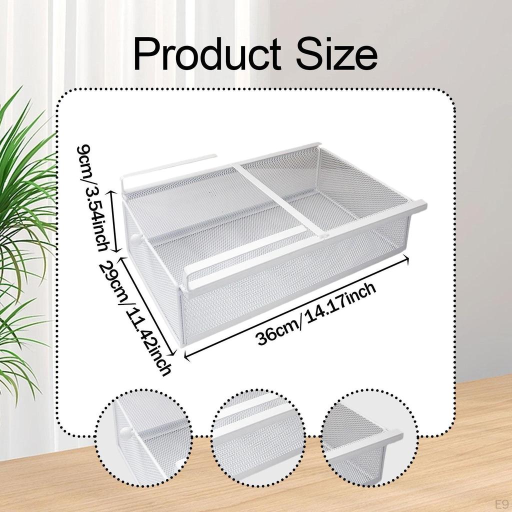 Cabinet Sliding Organizer Under Shelf Basket, Hanging Pullout Drawer Basket for