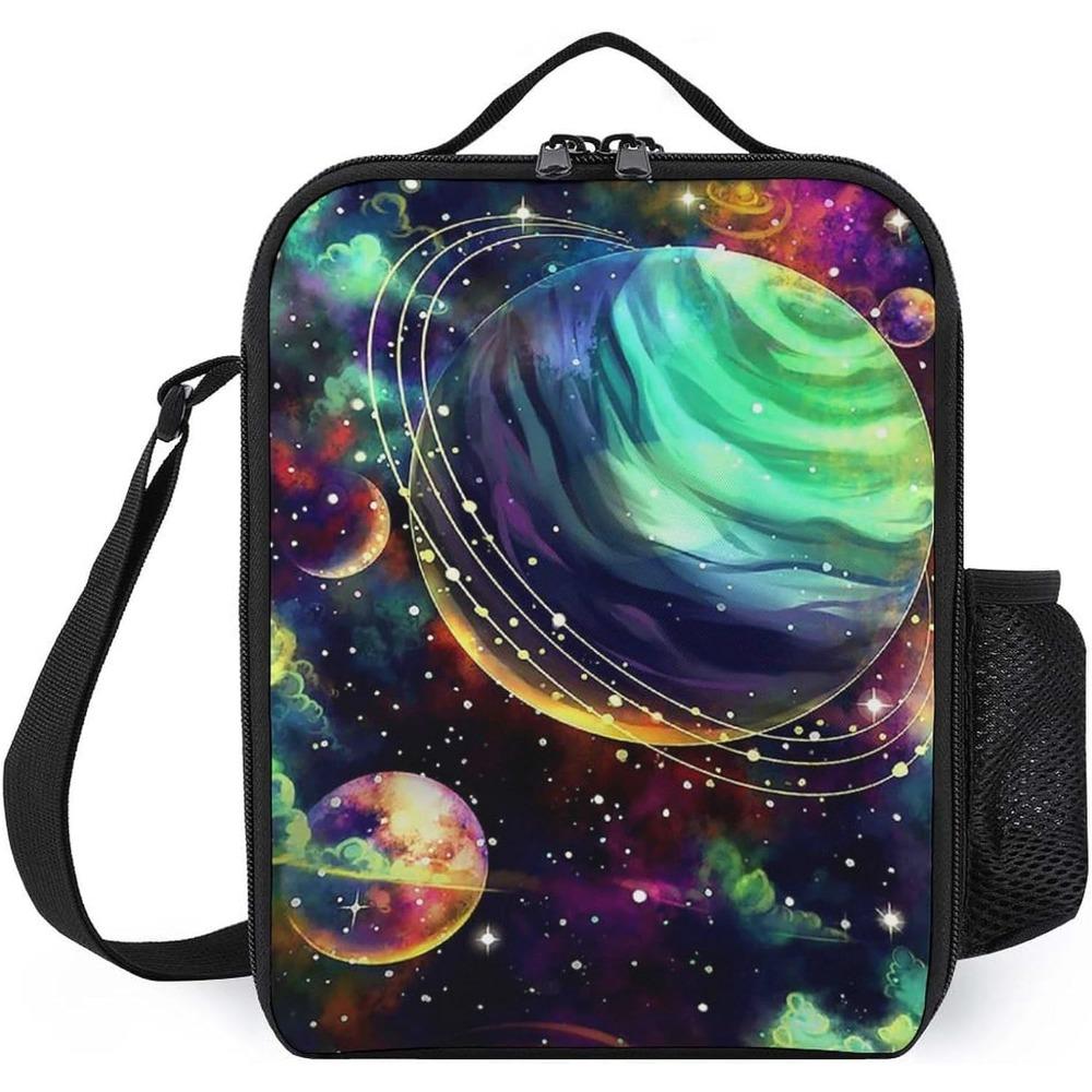 Современный изолированный ланч-бокс с принтом галактики и астронавта, многоразовый и портативный ланч-бокс, пищевой контейнер для детей и школьников, пикников