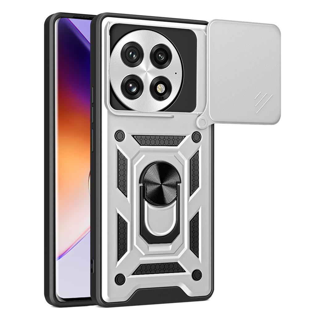 Чехол для OnePlus 13 со шторкой для камеры, из ПК+ТПУ, с подставкой, чехол для телефона