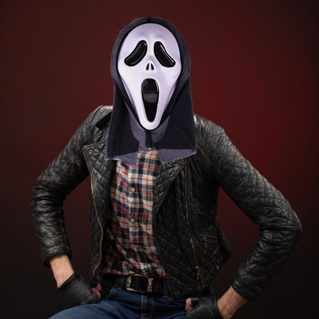 Маска с плащом, Маска на всю голову, Страшные маски, Аксессуар для костюма ужасов для вечеринки