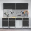 Workbench with Storage 10 pcs Black Engineered Wood and Steel