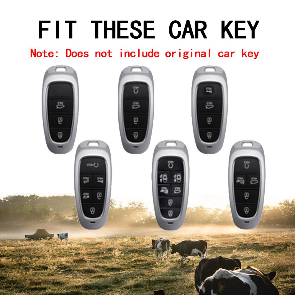 Leather Car Key Case Cover Fob for Hyundai Sonata Sel Ev 6 Ev 8 IONIQ 5 Nexo DN8 Fe Tucson Sonata Staria NX4 Ioniq