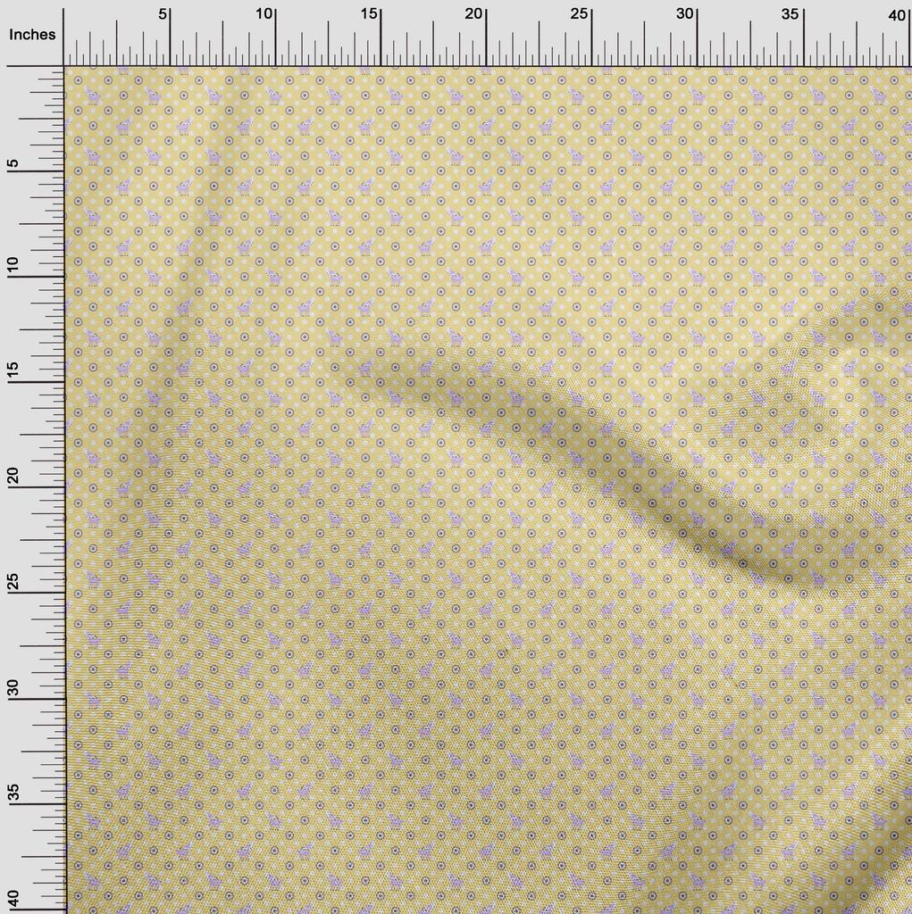 oneOone Cotton Flex Light Brown Fabric Animal  Sewing Fabric By The Yard Printed Diy Clothing Sewing Supplies 40 Inch