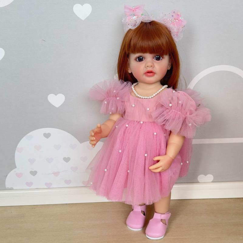 Реалистичная 55 см полностью силиконовая кукла Reborn Baby Betty So Truly Like Toddler Baby Dolls для девочек с прямой ножкой, стоящая Reborn Boneca Menina, подарок для ребенка