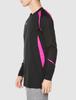 Volleyball Game Shirt, Long Sleeve, Moisture-Wicking, Quick-Drying, Junior Available, V2MA2123, Unisex, Black x Magenta, XS