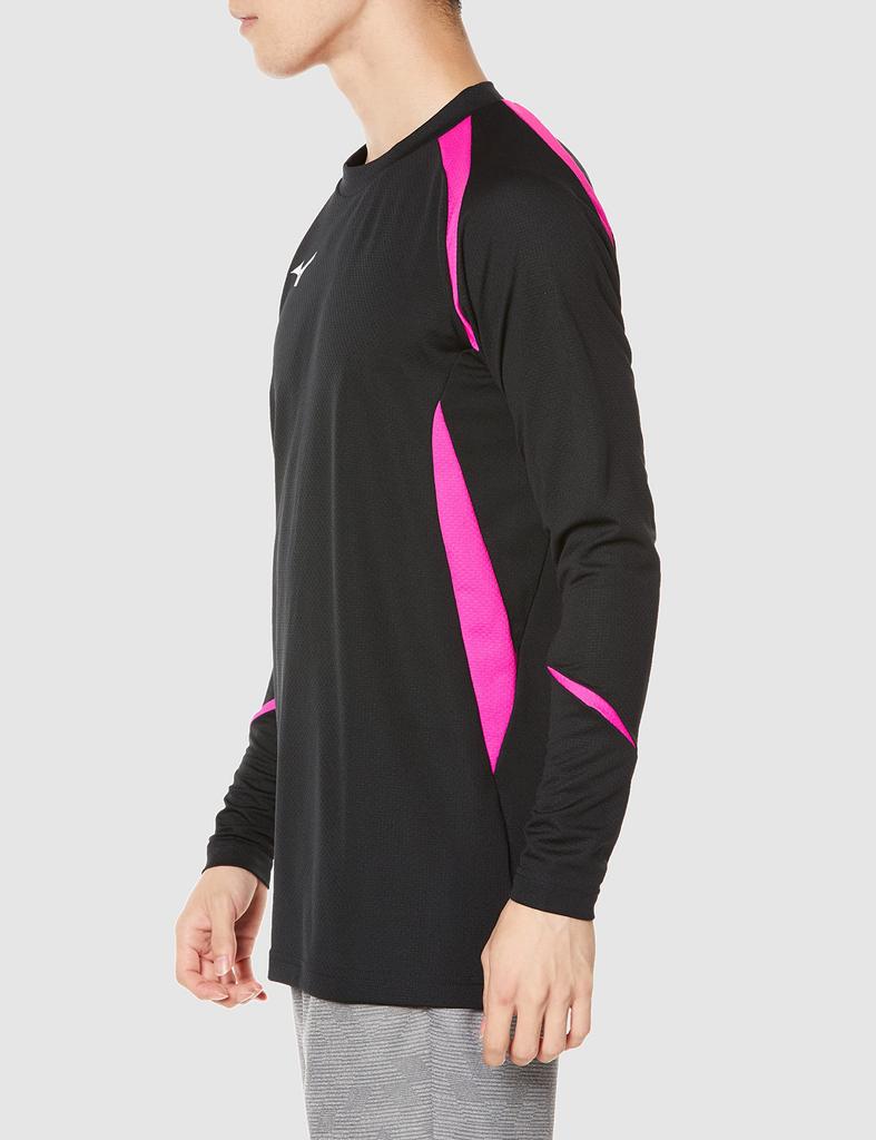 Volleyball Game Shirt, Long Sleeve, Moisture-Wicking, Quick-Drying, Junior Available, V2MA2123, Unisex, Black x Magenta, XS