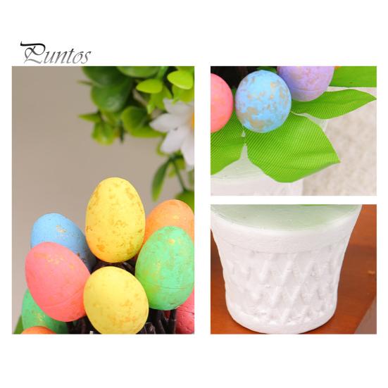 Украшение для пасхального яйца Пасхальное яйцо Бонсай Дерево Неприхотливые в уходе Искусственные яйца Растения Настольные пасхальные украшения Многоцветный горшечный пасхальный орнамент