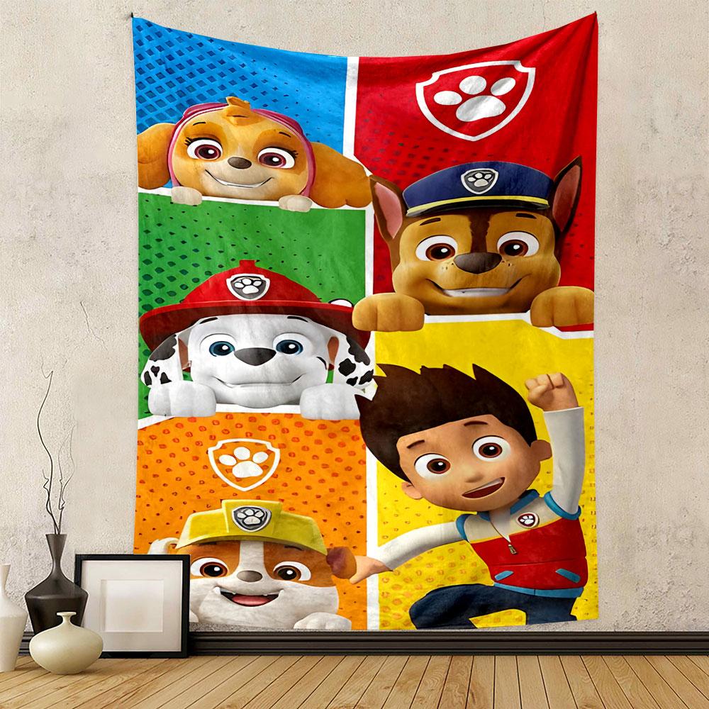 Colorful Cartoon Dog Team Design Tapestry Patterned tapestry home decor, suitable for bedroom and living room, gift