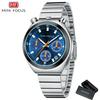 MINI FOCUS Elegant Multifunctional Watch for Women Fashion Waterproof Quartz Ladies Watches Steel Band Bull Head Wristwatch Gift