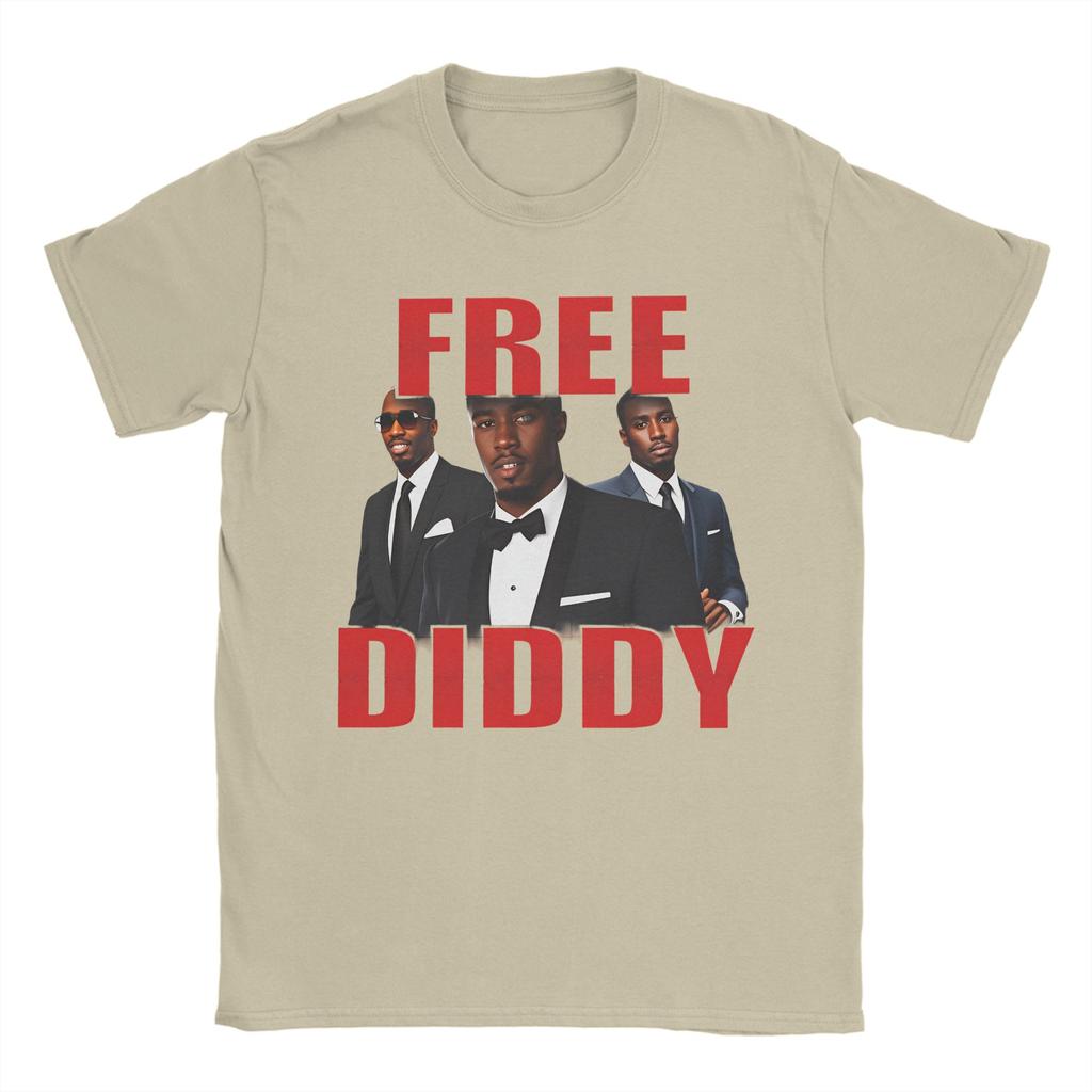 2026 БЕСПЛАТНАЯ ФУТБОЛКА DIDDY Летняя Модная Футболка Мужская Хлопок Круглый Вырез Большой Размер Одежда Короткий Рукав Потрясающие Топы