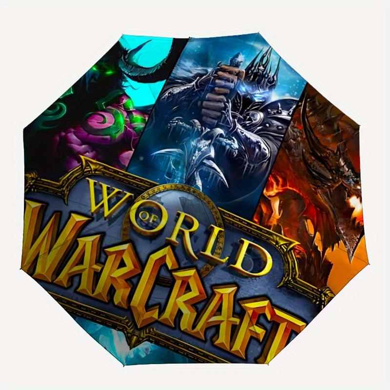 1 шт. Автоматический складной зонт Warcraft, Портативный 3-складной компактный зонт для мужчин и женщин, Идеальный подарок на день рождения, Рождество a0813105
