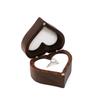 Heart Walnut Wood Ring Box Proposal Engagement Ring Holder Jewelry Storage Boxes No Ring