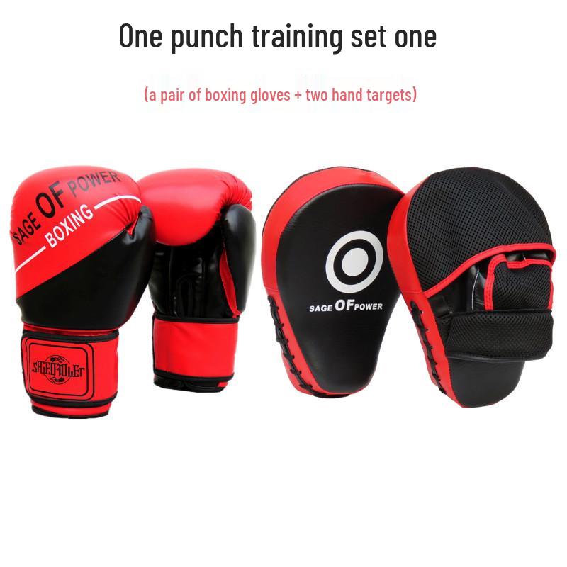 Unisex Training Boxing Set: Adult & Children's Gloves, Sanda Foot & Hand Targets
