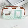 with Photo Window Pencil Case Polka Dot Puppy Print Stationery Bag Pencil Pouch  School Supplies