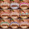 European and American Grand Crown Bride's Wedding Headwear  Colorful Round Headwear  Birthday Cake Decorative Ornaments  Queen Like Grandeur