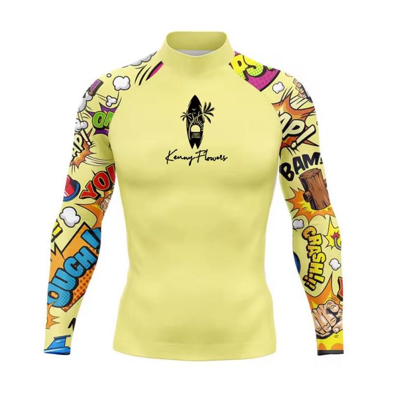 UV Protection Quick-Dry Printed Rash Guard Surfing Snorkeling Swimming Unisex Adult Beachwear