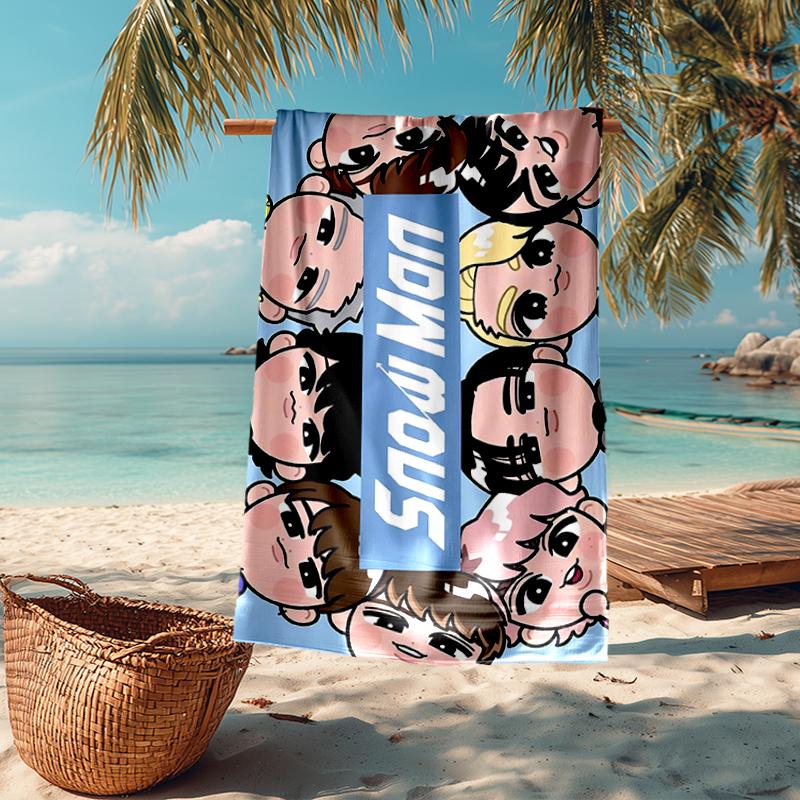 Snowman Band Fashion Beach Towel: Ideal for Summer Adventures Soft, absorbent and quick drying suitable for swimming and bathing