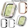 Bling PC Полый Защитный Чехол для Huawei Watch Fit 3 с Кристаллами Бриллиантов, Жесткая Крышка, fit3 Защитная Оболочка для Часов, Модный Бампер