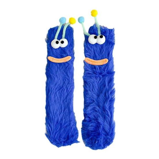 Fuzzy Silly Socks Funny Fluffy Cartoon Socks with Eyes Cute Winter Sleeping Socks
