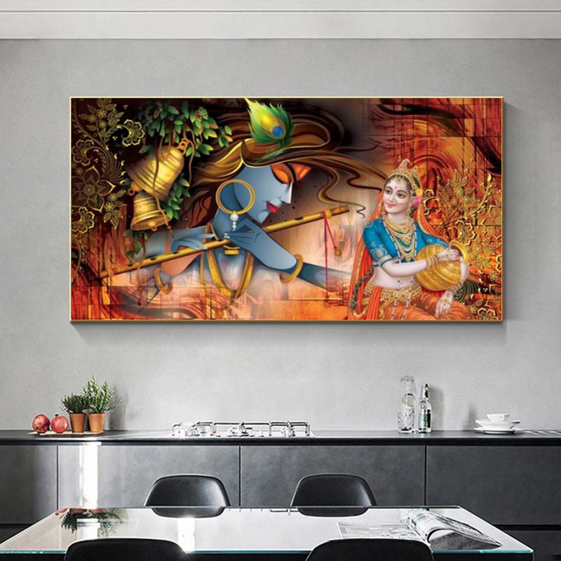 Лорд Радха Кришна постеры и принты Abatract холст картина настенное искусство для гостиной современный домашний декор религия Куадрос