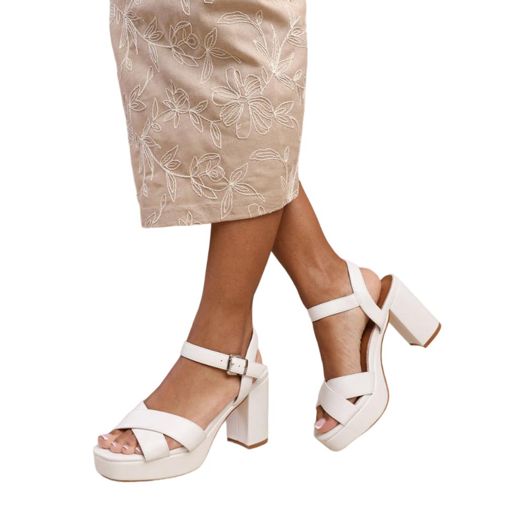 Where's That From Женские/дамские туфли Marcia PU с ремешками на широкой платформе и высоким каблуком