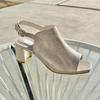 Himiko Chunky Heel Covered Sandals / 653203 Platinum 230