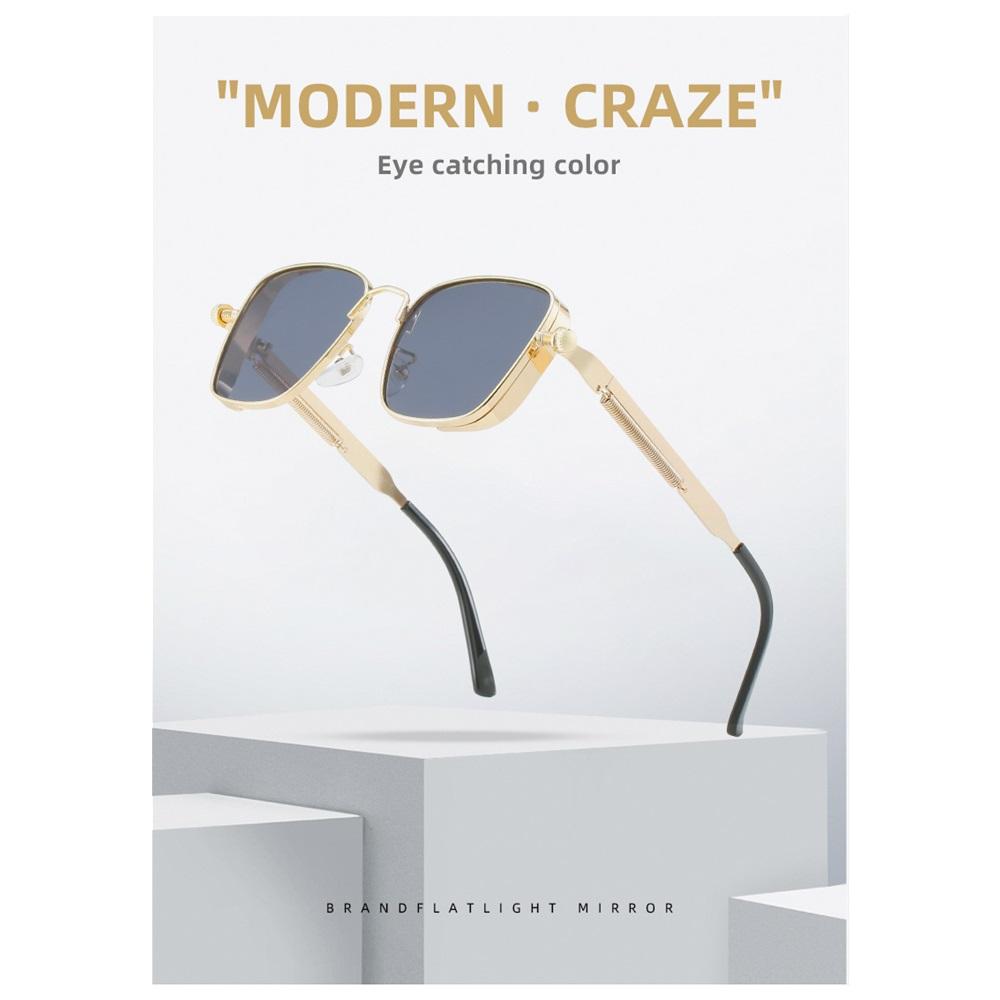 Солнцезащитные очки в стиле ретро с квадратной оправой в стиле стимпанк из металла с индивидуальным дизайном