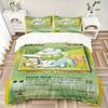 Bulbasaur'S Leech Attack Print 3Pcs Bedding Set,Duvet Cover with 2 Bedro,Pillowcase Home Birthday Gift