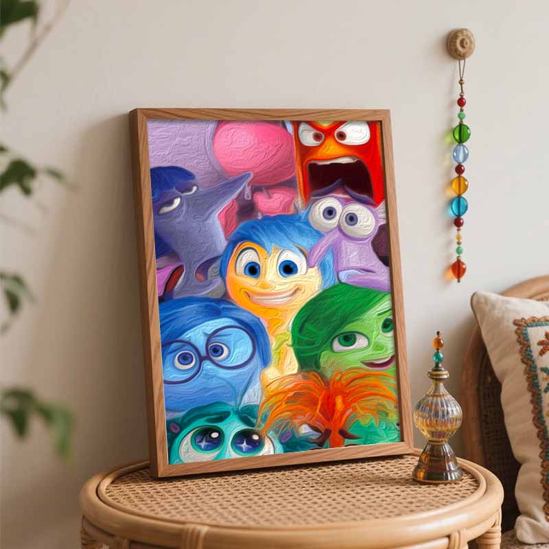 Disney Inside Out Joy Sadness Anger Disgust Fear oil painting painting art handmade diy painting home decoration gift
