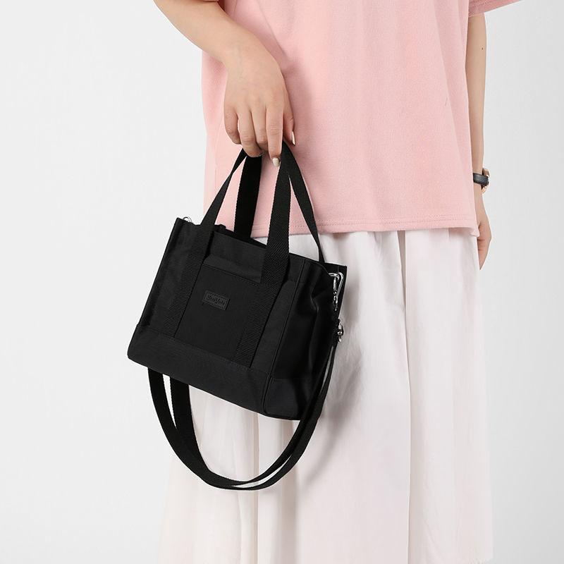 Маленькая женская большая сумка на молнии, холщовая женская сумка, холщовая маленькая сумка для покупок, портативная маленькая сумка для хранения книг для девочек