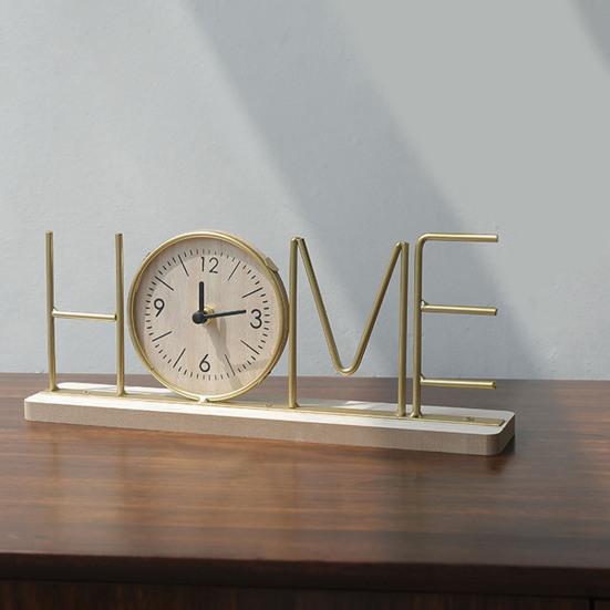Настольные часы украшения металла LOVE HOME деревянные часы с основанием не тикают бесшумный дом