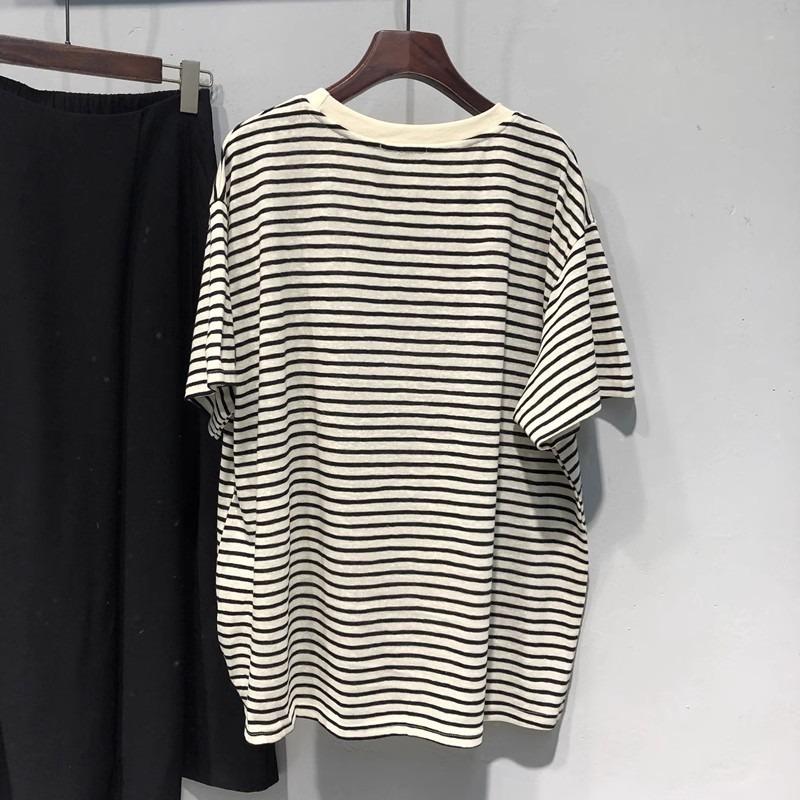 Плюс Размер Женская мода Новый вышитый короткий рукав Топ