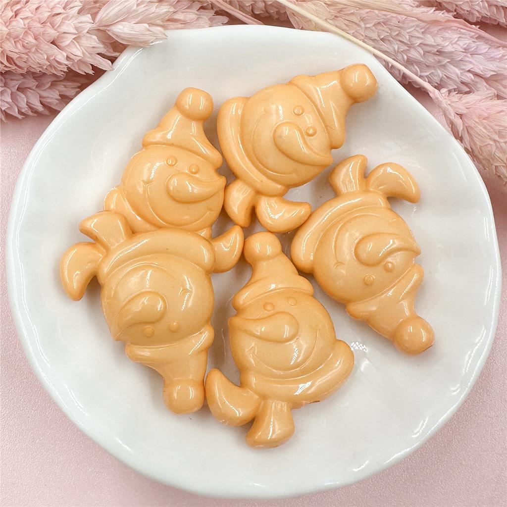 5 шт. акриловые бусины снеговика, аксессуары, материалы из бисера, 23,5*32 мм, рождественский сплошной цвет для изготовления браслетов, сережек, ювелирных изделий, ювелирных изделий своими руками, аксессуары