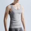 Men Summer Sport Vest O-Neck Sleeveless Fitness Vest Slim Fit Solid Color Tank Top Stretchy Pullover Tops Streetwear