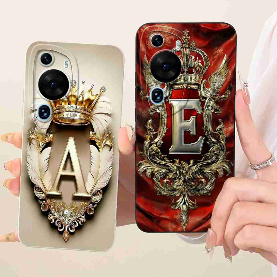 For Huawei P60 Art MNA-AL00 Case Fashion Design Letter Crown Silicone Cover For Huawei P60 Art P 60 art 6.67" Bumper Shell Capa