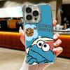Sesame Street Cookie Soft Phone Case For iPhone 15 16 17 Air 14 Pro Max 16E Plus 13 12 Mini Plating Anti-Fall Fundas
