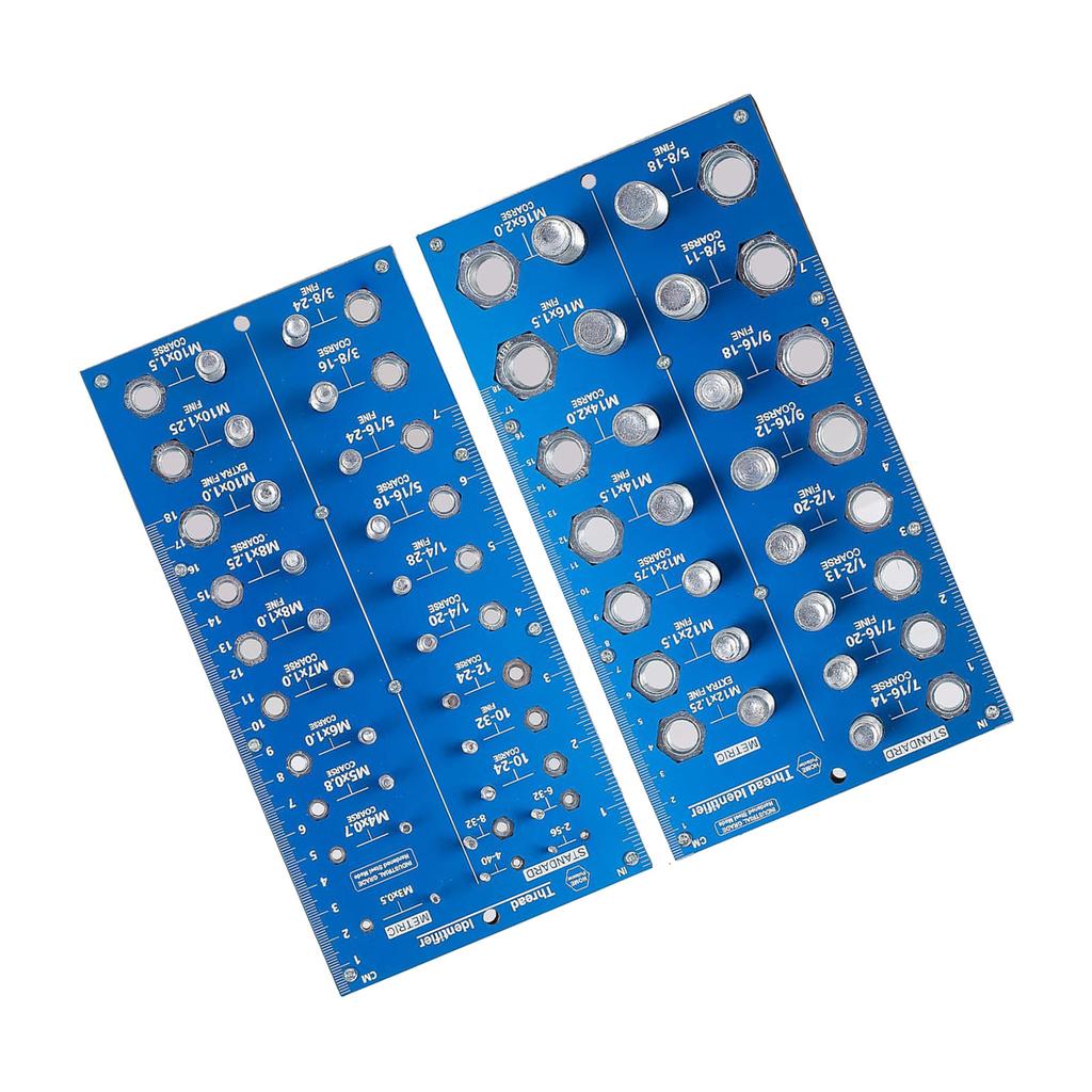 2 шт. Резьбомер для гаек и болтов 38 отверстий Дюймовый и метрический идентификатор Калибр для мастера Проект