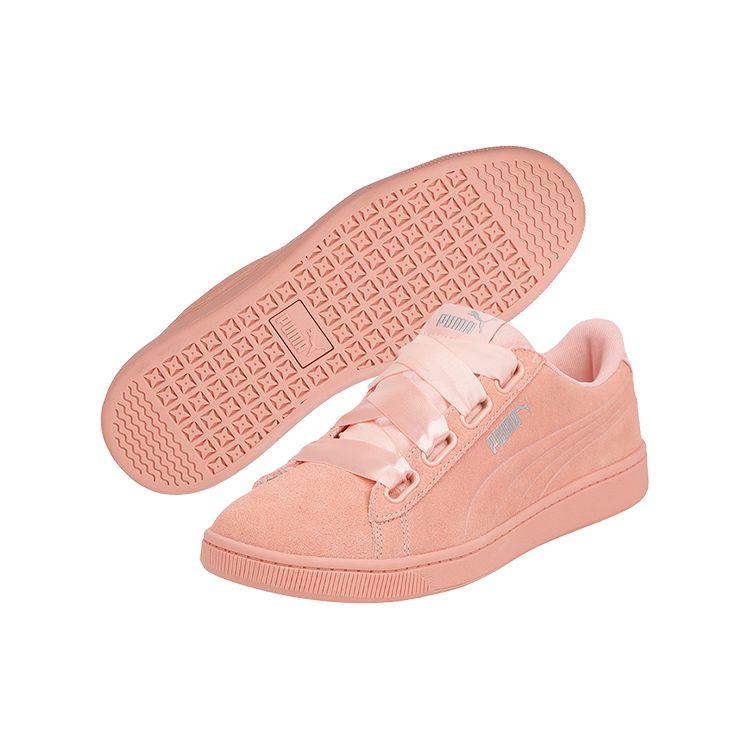 Puma Vikky V2 Ribbon Повседневные Кроссовки Женские Кроссовки Розовые Белые 369726-05