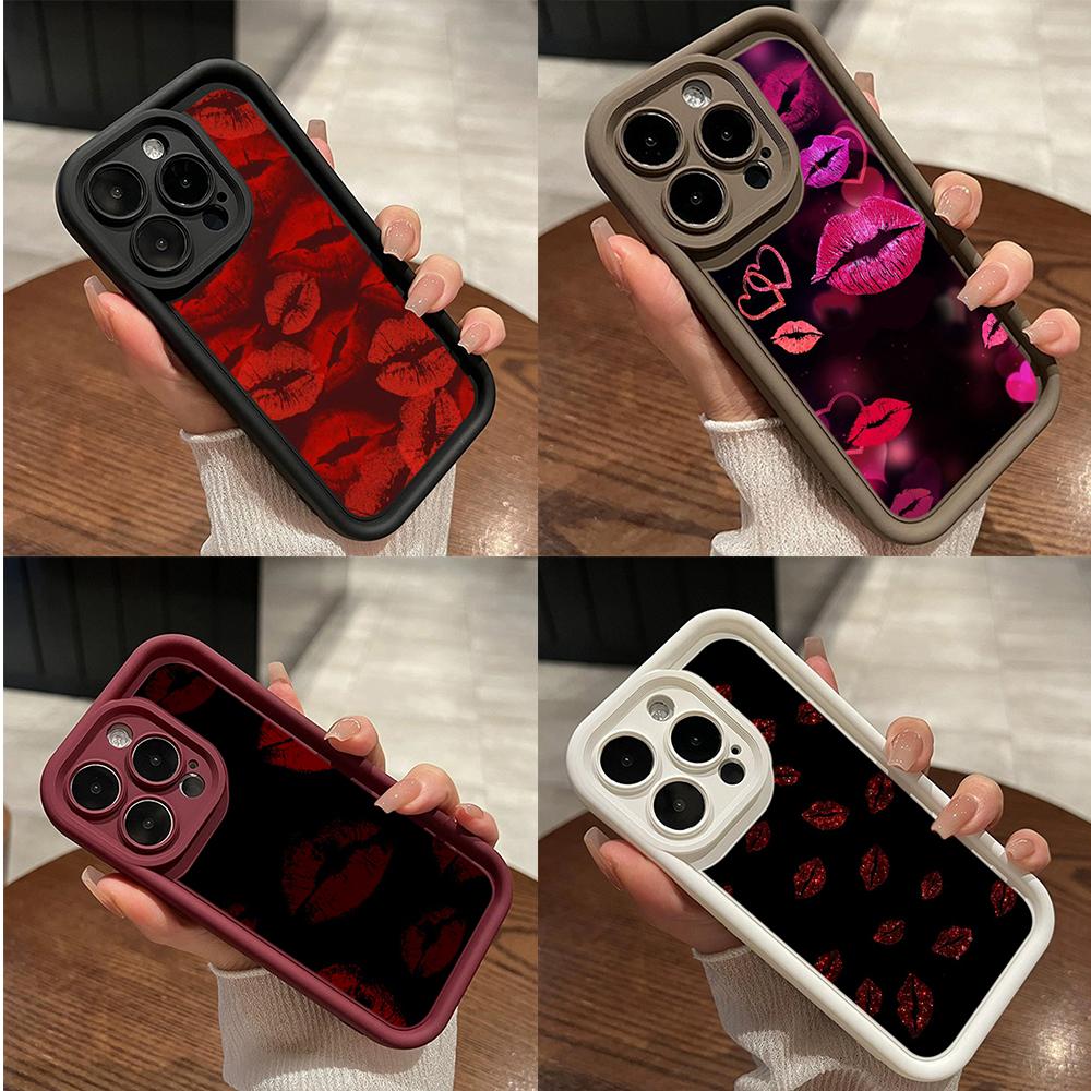 LZ23 Lips kiss Heart design art силиконовый чехол для телефона Xiaomi 11 Lite 5G 14T Redmi 14C 13C A3 Note 12 11 9 10 13 Pro Plus противоударный задний чехол