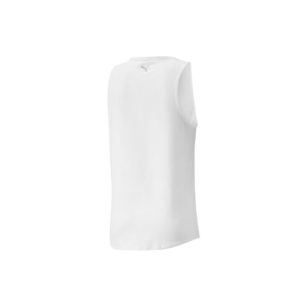 Puma Однотонный логотип с круглым вырезом, спортивный сетчатый повседневный свитер, жилет для мужчин, белый 521398-02