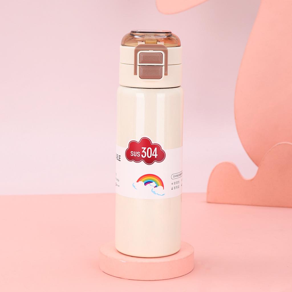 Новая чашка-термос Новая нержавеющая сталь Студенты мужского и женского пола Большая вместимость Чашка с откидной крышкой Рука об руку для переноски Чашки для двойного питья