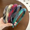 1.5CM Women Girls Vintage Plaid Hairbands Sponge Padded British Style Hair Hoop Female Casual Hair Accessories Lattice Head Wear